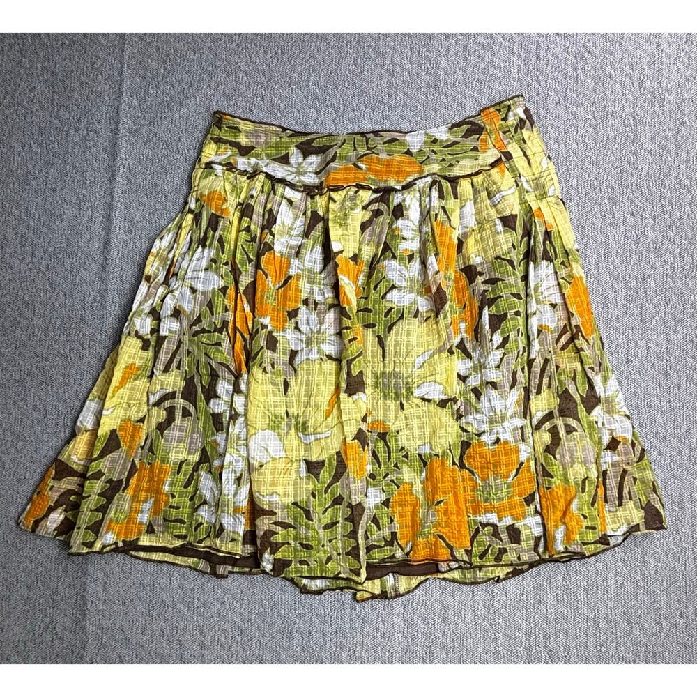 Tommy Bahama Sz 6 Silk Cotton Skirt Floral Tropical Vacation Resort
